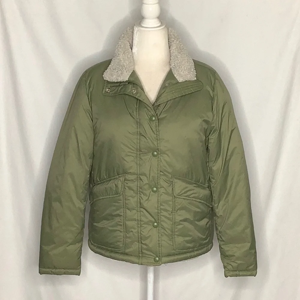 J. Crew Sherpa Lined Puffer Jacket Coat With PrimaLoft Size S